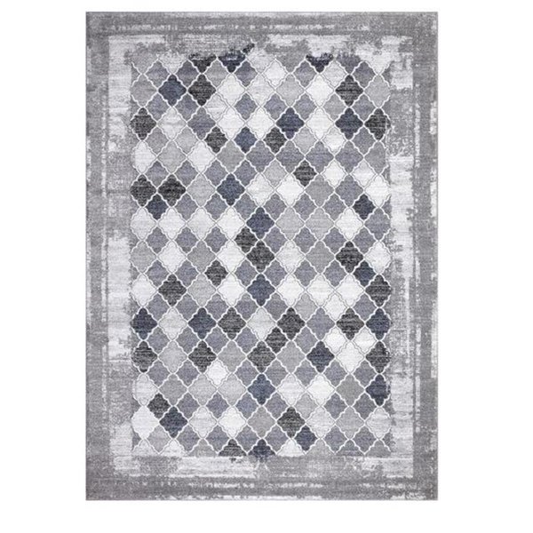 Pisos 7 x 9 ft. Siena Trellis Area Rug, Gray PI1705936